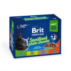 Brit Premium Cat konservai katėms maiš. Sterilised Plate 1200g. (12 x 100g)