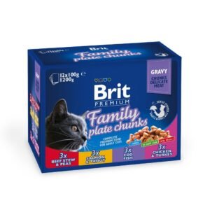 Brit Premium konservai katėms maiš. Family Plate 1200g. (12 x 100 g)