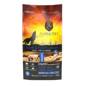 AMBROSIA grain-free Lamb & Fresh Salmon Adult | Begrūdis ėrienos ir šviežios lašišos sausas maistas šunims