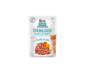 Brit Care Cat Sterilized konservai katėms maiš. Fillets in Gravy Healthy Rabbit 24 x 85g
