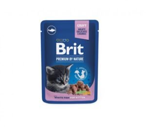 Brit Premium konservai katėms maiš. White Fish Kitten 100g